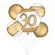 Premium Golden Age 30th Birthday Foil Balloon Bouquet with Balloon Weight, 13pc